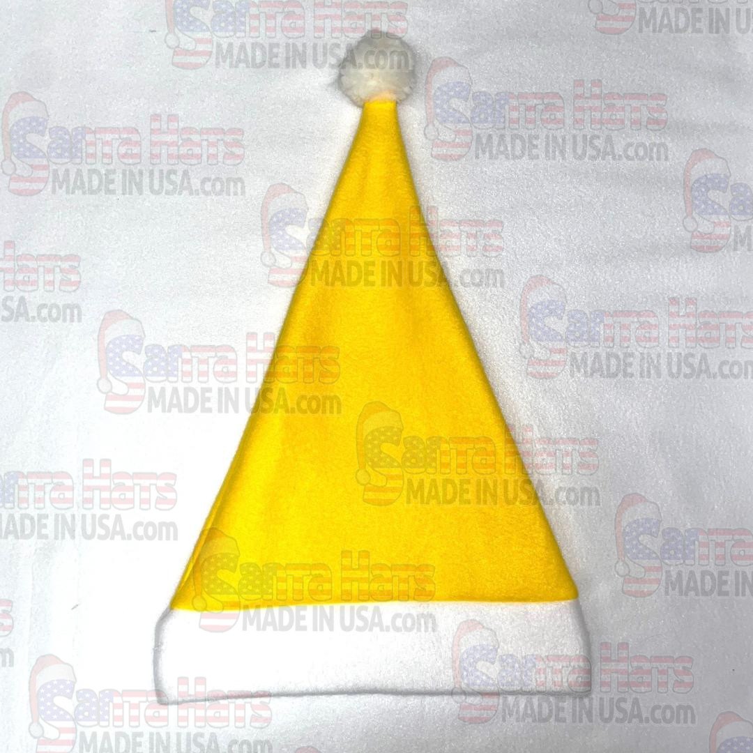 USA Lemon Yellow Fleece Santa Hat