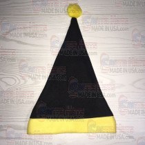 USA Black and Yellow Fleece Santa Hat